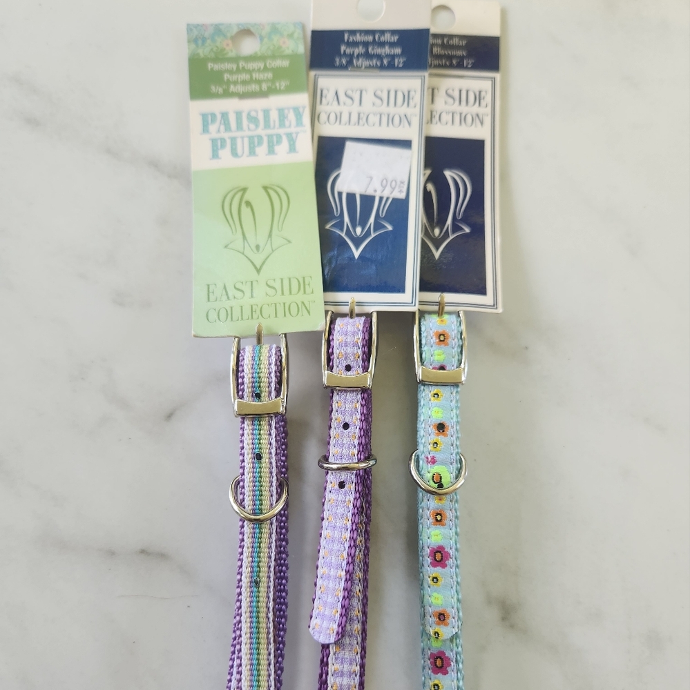 8-12 in Set of 3 dog / puppy collars